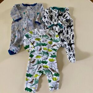 Bundle of 3 pajama onesies for baby boy - size 3 months